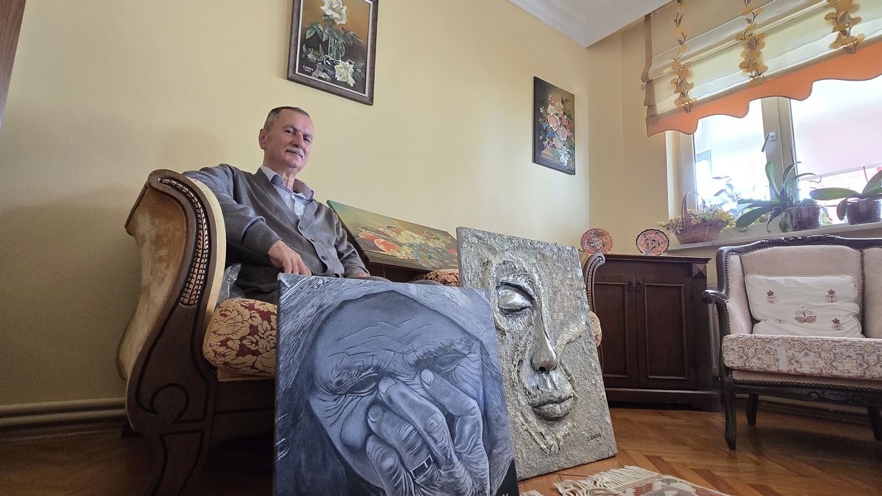 Emekli torna ustası merak sardığı resme tutkuyla bağlandı