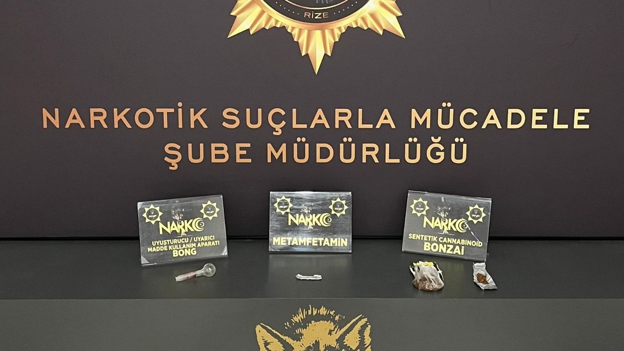Rize'de uyuşturucu operasyonunda yakalanan 2 zanlı tutuklandı