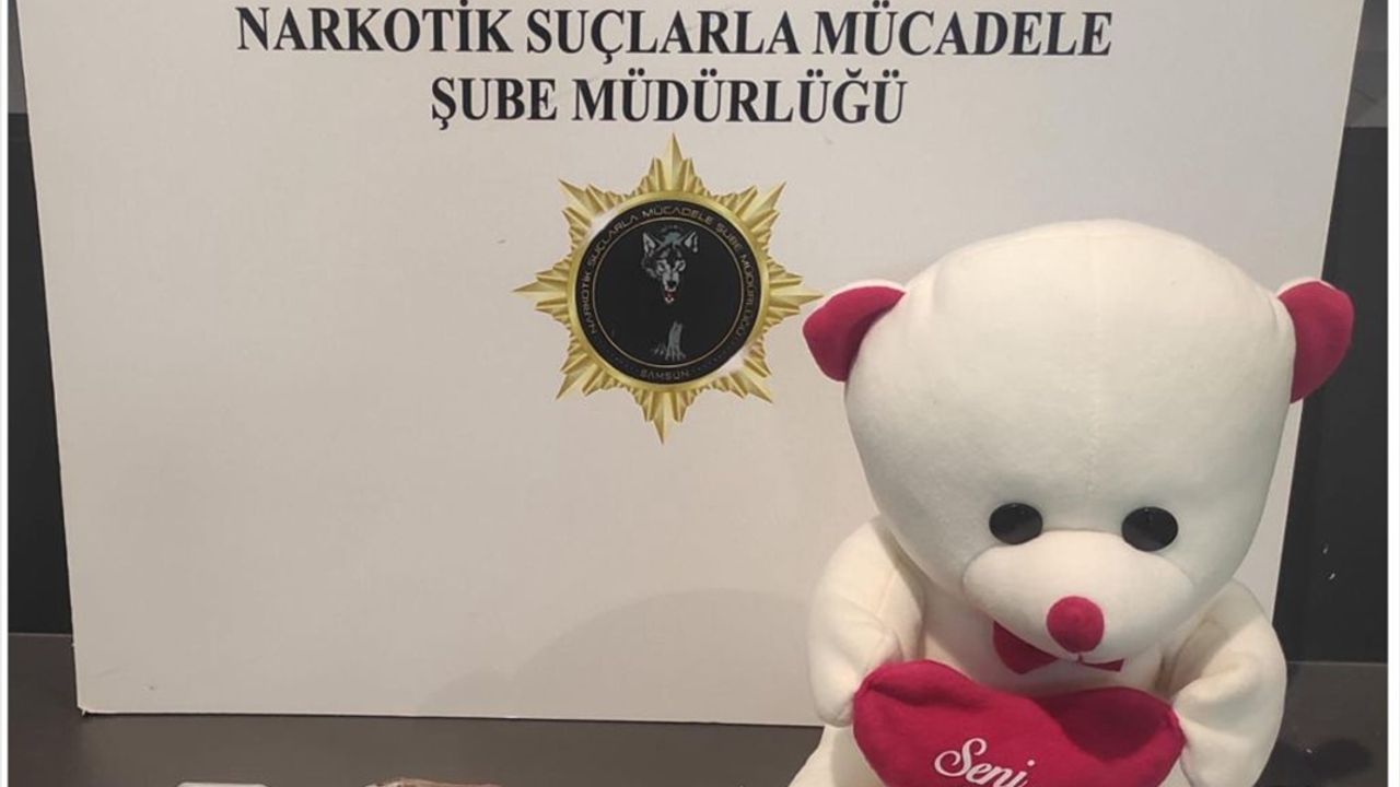 Samsun'da oyuncak ayının içine gizlenmiş uyuşturucu ele geçirildi