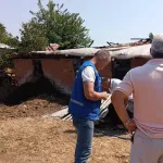 Yangında 500 balya zarar gören üreticiye destek