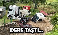 ARAÇLAR HASAR GÖRDÜ, İŞYERLERİNİ SU BASTI