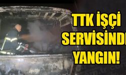 İşçi servisi yangında kullanılamaz hale geldi