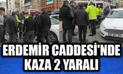 ERDEMİR CADDESİ'NDE KAZA 2 YARALI