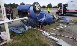 Amasya’da takla atan otomobildeki 4 kişi yaralandı