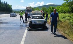 Zonguldak'ta seyir halindeki otomobil yandı