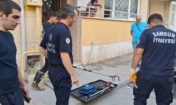 Samsun'da itfaiye ekipleri yılanı sıkıştığı yerden kurtardı