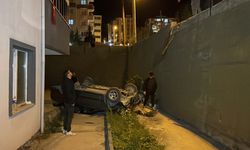 Karabük'te apartmanın bahçesine düşen otomobildeki 1 kişi yaralandı