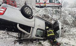 Ordu'da kamyonetin fındık bahçesine devrildiği kazada 2 kişi yaralandı