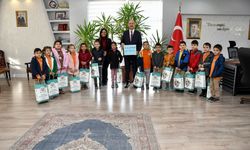 Terme Belediye Başkanı Kılıç'a öğrencilerden Yerli Malı Haftası ziyareti