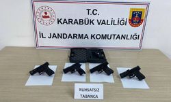 Karabük'te 4 ruhsatsız tabanca ele geçirildi