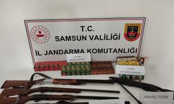 Samsun'da bir evde silah ve mühimmat ele geçirildi