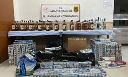 Amasya'da gümrük kaçağı sigara ile alkol ele geçirildi