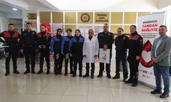 Amasya'da polisten Türk Kızılaya kan bağışı desteği