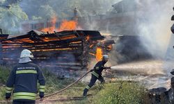 Bolu'da çıkan yangında samanlık, odunluk ve ahır yandı
