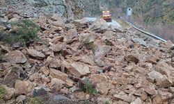 Kürtün-Tirebolu kara yolunda heyelan ulaşımı aksattı