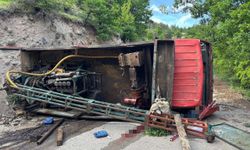 Artvin'de kamyonun devrildiği kazada 1 kişi öldü, 2 kişi yaralandı
