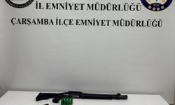 Çarşamba'da silah ve mühimmat ele geçirildi