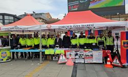 Çorum'da çocuklara trafik kuralları anlatıldı