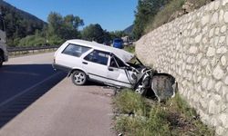 İSTİNAT DUVARINA ÇARPTI