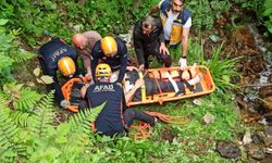 Rize'de arazide çalıştığı sırada ayağından yaralanan kişiyi ekipler kurtardı