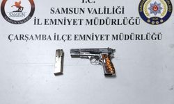 Çarşamba'da bir araçta ruhsatsız tabanca bulundu