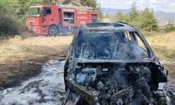 Çorum'da yanan cip kullanılamaz hale geldi