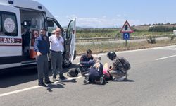 Samsun'da devrilen motosikletin sürücüsü yaralandı