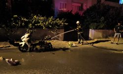Tokat'ta yangın çıkan motosiklette hasar oluştu