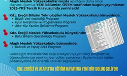 EREĞLİ VE ALAPLI'DAKİ YENİ BÖLÜMLER TERCİH KLAVUZUNDA