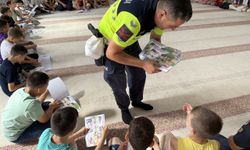 Alaçam'da jandarmadan yaz Kur'an kursu öğrencilerine trafik eğitimi