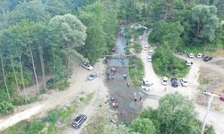 Bolu'da sıcaktan bunalanlar Abant Deresi'nde serinledi