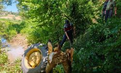 Samsun'da devrilen traktörün altında kalan sürücü öldü