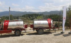 Bolu'da köylülere çok amaçlı su tankeri dağıtıldı