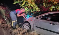 Çorum'da devrilen otomobildeki 2 kişi yaralandı