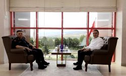 Jandarma Kıdemli Albay Sabri Küyük'ten Rektör Fatih Yılmaz'a veda ziyareti