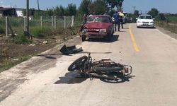 Samsun'da otomobille çarpışan motosiklet sürücüsü yaralandı
