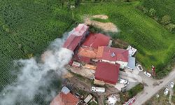 Samsun'da samanlık yangında hasar gördü