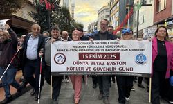Trabzon'da 'beyaz baston farkındalık' yürüyüşü yapıldı