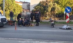 Bafra'da devrilen motosikletin sürücüsü yaralandı