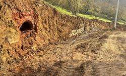 Düzce'de yol çalışmasında 'kültür varlığı' olabileceği değerlendirilen yapı ortaya çıktı
