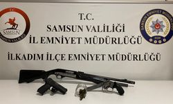 Samsun'da evinde silah ve uyuşturucu ele geçirilen zanlı yakalandı