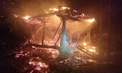 Terme'de ambarda çıkan yangın söndürüldü