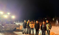 Alaçam ilçesinde karla mücadele çalışması yapıldı