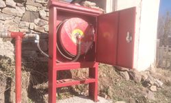 Alucra'da bir köyde yangın hidrantları kuruldu