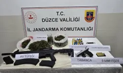 Düzce Gölyaka'da uyuşturucu ve silah operasyonu