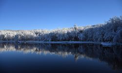 Düzce Korugöl Tabiat Parkı karla kaplandı