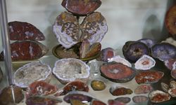 İşlediği süs taşlarını oluşturduğu 'müze'de sergiliyor