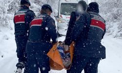 Karabük'te kardan yolu kapanan köydeki hastanın yardımına jandarma ve sağlık ekipleri koştu