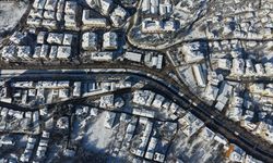 Kastamonu'da kar yağışının ardından oluşan manzara dronla görüntülendi