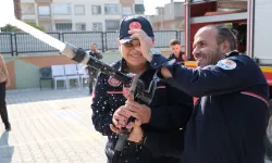 Özel gereksinimli Ahmet bir günlüğüne itfaiye eri oldu